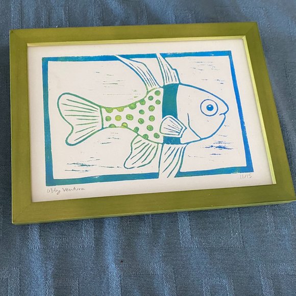 Set of 4 fish block prints - Picture 5 of 5